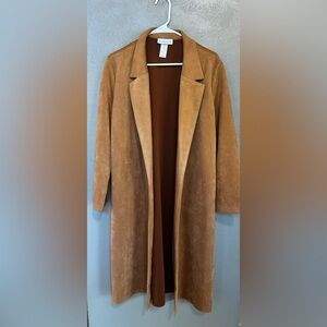 Love Poem Faux Suede Trench Coat
